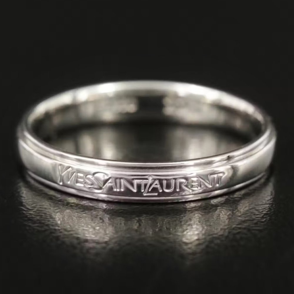 $3500 / NEW / Yves Saint Laurent Platinum Band / Size 10.25 US